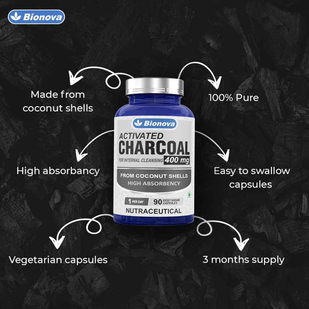 Activated Charcoal Capsules- 90’s pack - Detoxification