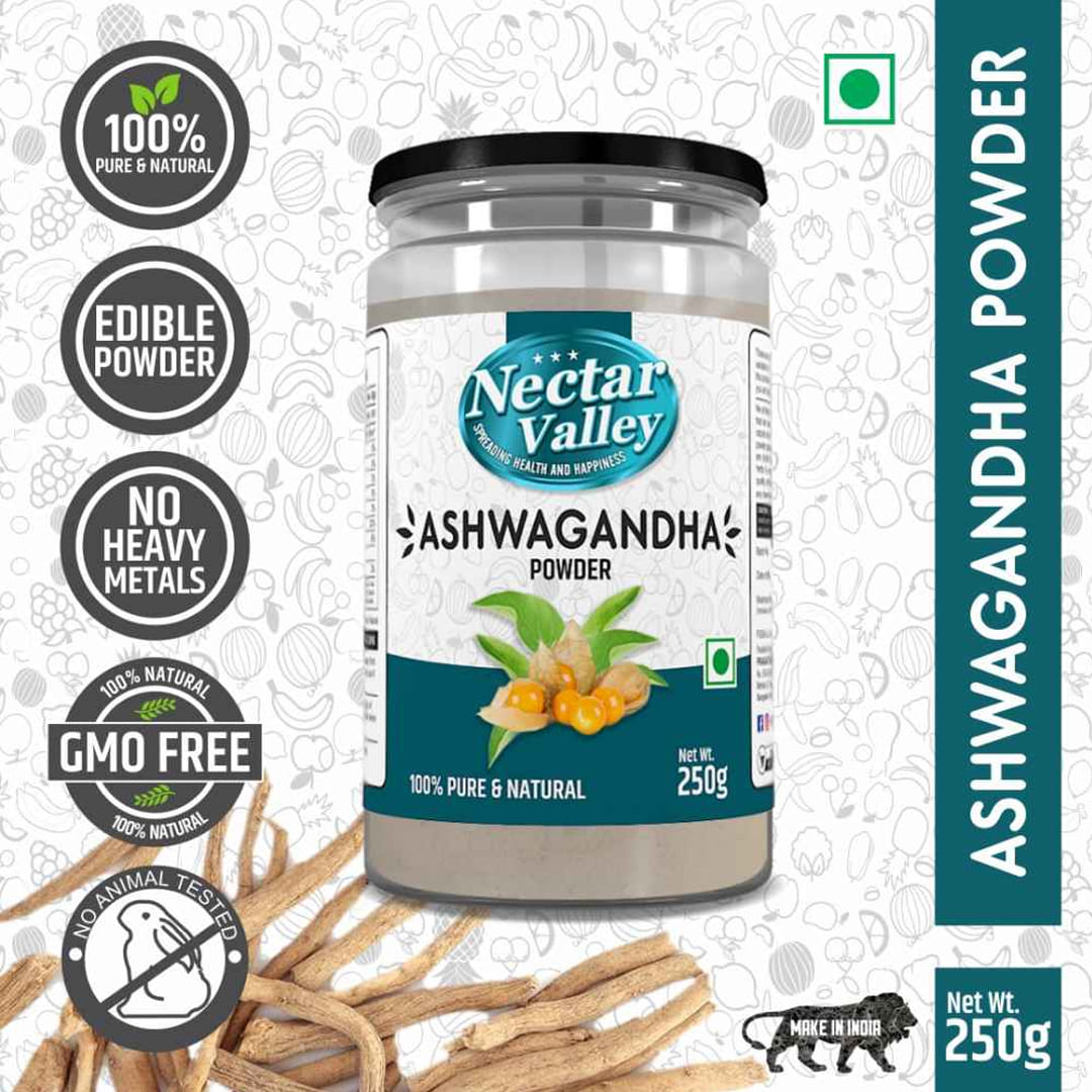 Ashwagandha Powder (Withania Somnifera), 100% Organically Processed Pure Root Powder - - 250g