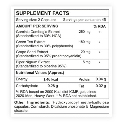 Lipomax Hybrid Fat Burner Capsules | Helps reduce belly fat | Weight Loss supplement