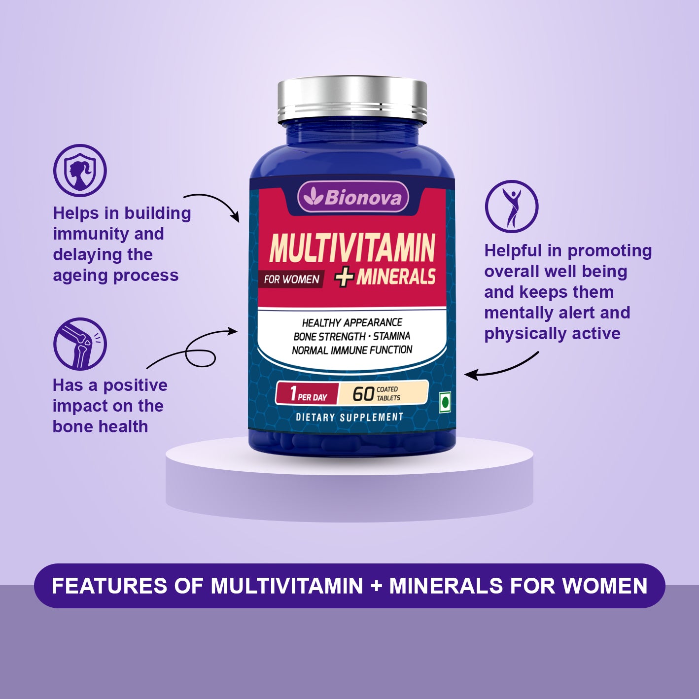 Multivitamin for Women | Boost Immunity, Stamina, Bone Health & Healthy Appearance