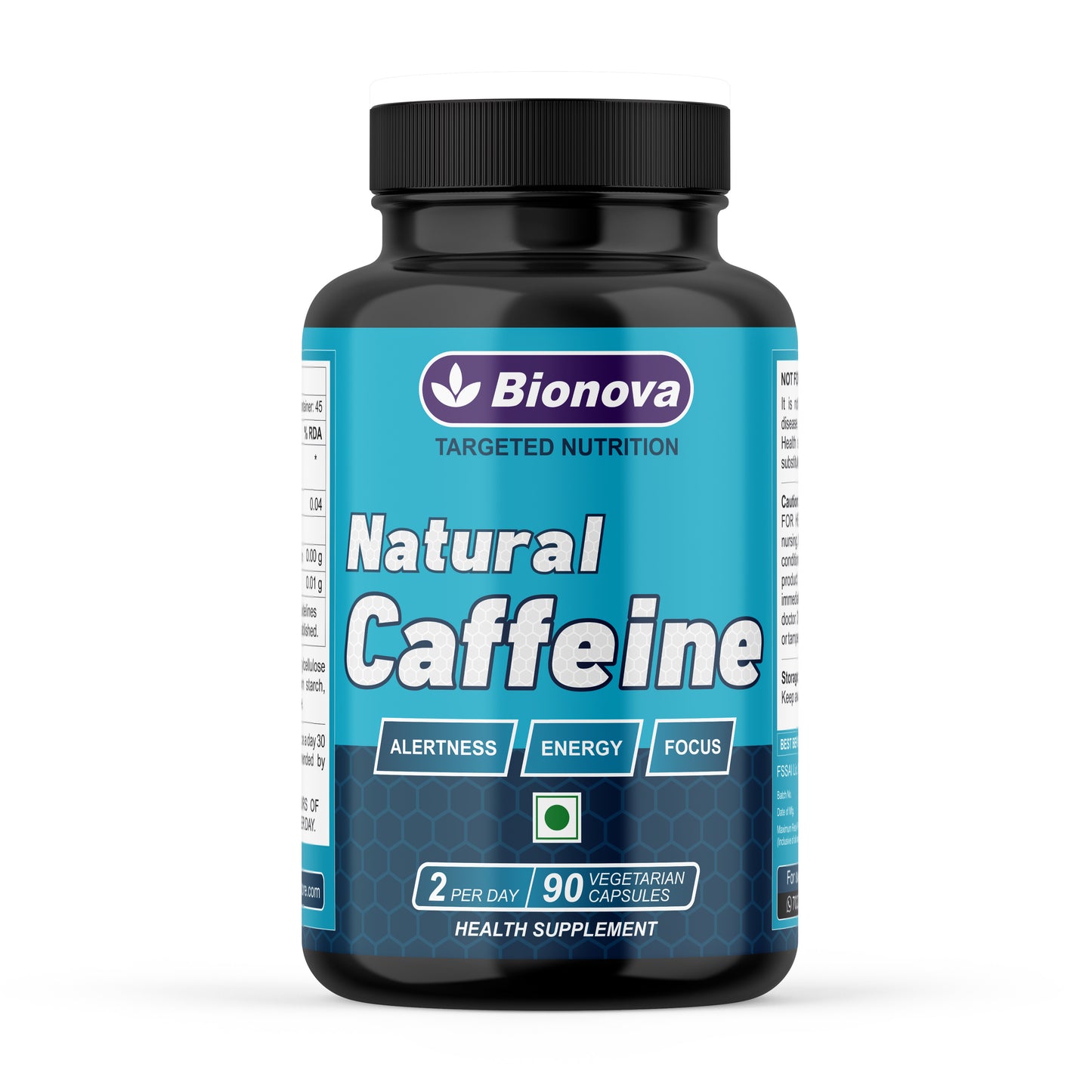 Natural Caffeine Capsules 220mg - 45 Servings