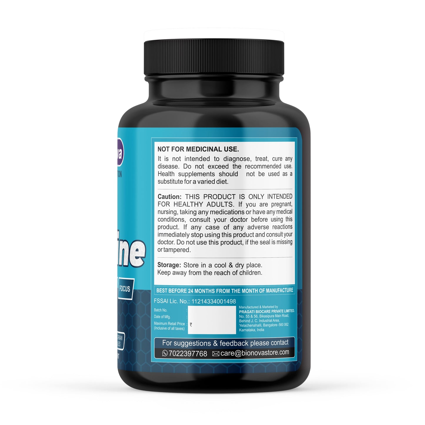 Natural Caffeine Capsules 220mg - 45 Servings