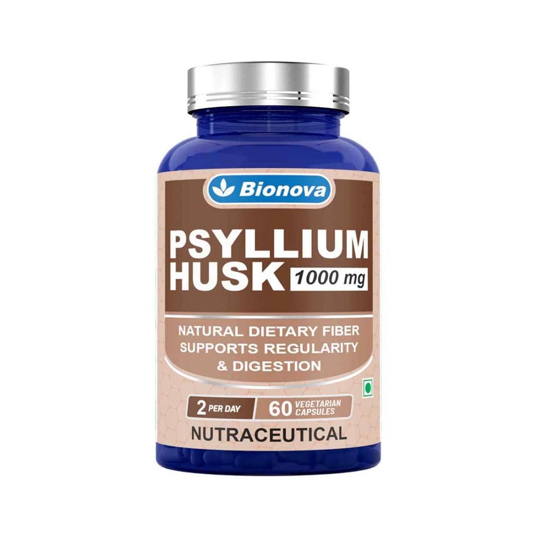 Psyllium Husk Vegetarian Capsules-60’s Pack: A natural dietary supplement for improved digestion and regularity