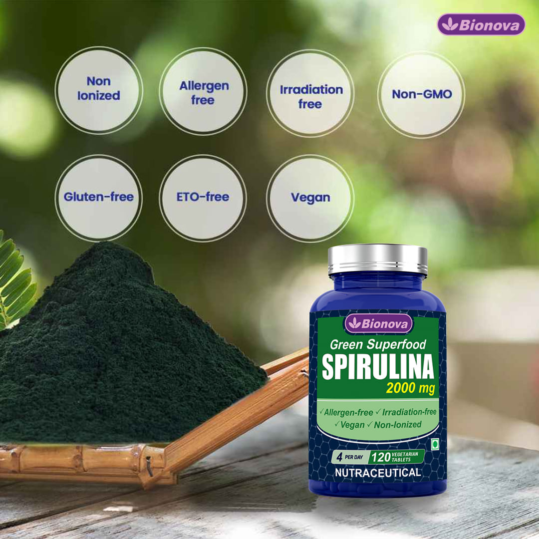 Spirulina Tablets - 120 Quick Release Vegetarian Tablets