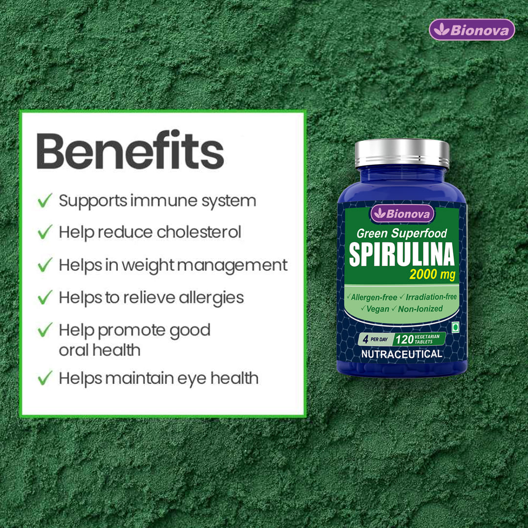 Spirulina Tablets - 120 Quick Release Vegetarian Tablets