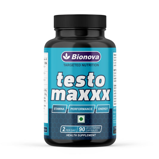 TESTO MAXXX - Natural Testosterone Booster | Shilajit, Gokshura & Kaunch Beej | Muscle, Energy & Performance Support - 90 Capsules