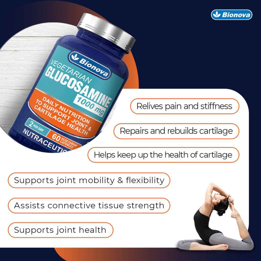 Glucosamine 1000mg Capsules - For Joint Health and Cartilage Support - 60’s Pack