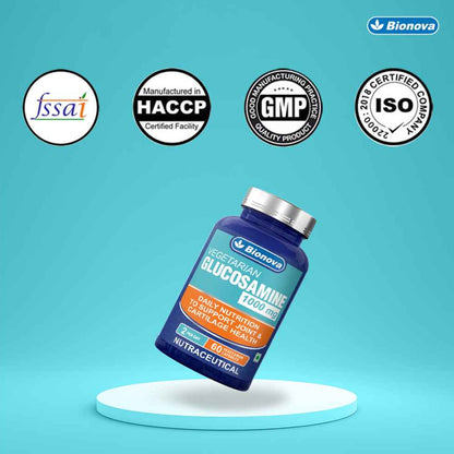 Vegetarian Glucosamine 1000mg Capsules - For Joint Health and Cartilage Support - 60’s Pack